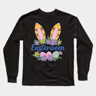 Easterween Bunny Ears and Eggs Festive Holiday Design Long Sleeve T-Shirt